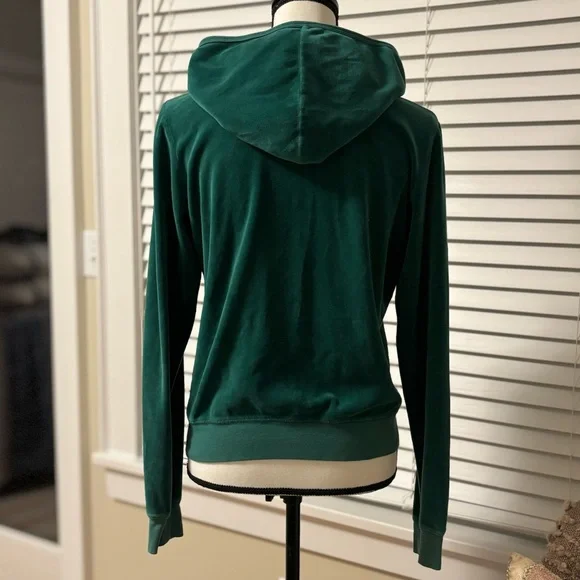 Y2K Juicy Couture Vintage Green Velour Full Zip Tracksuit Jacket 💚 American Made - Picture 7 of 16